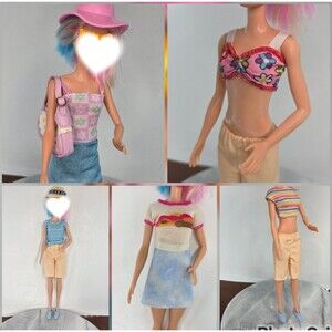 Barbie Doll Clothing Tops Dress Pants Purse Hat Shoes Sandals Sneakers Outfit